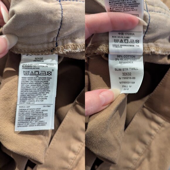 GAP Denim in Khaki Twill Slim Straight Fit | 32 x 32 - Picture 9 of 9